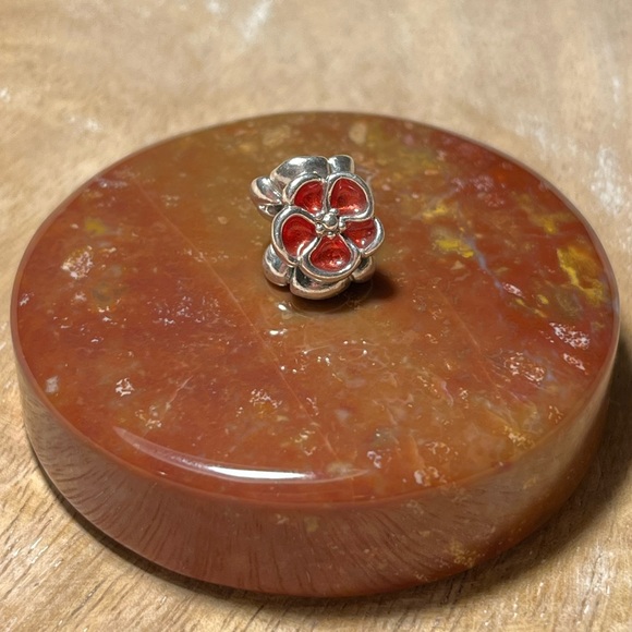 Pandora Jewelry - Pandora Red Poppy Sterling Silver Flower Bead Charm RARE